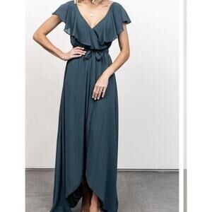 Baltic Born Katya Ruffle Dress Maxi Dress Dusty Topaz NWT | S